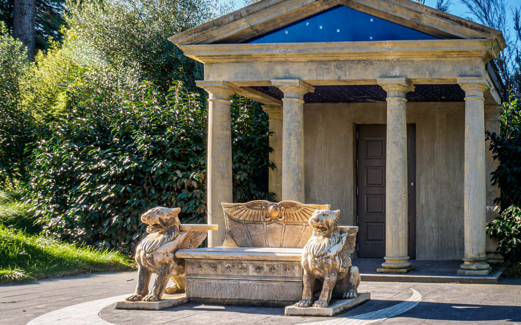 Throne and Woodland Temple in the Picturesque Garden at Hamilton Gardens
