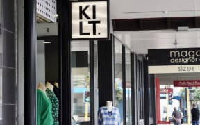 The Napier Kilt store, on Hastings St. The retail stores remain open, it's just the factory which is affected.