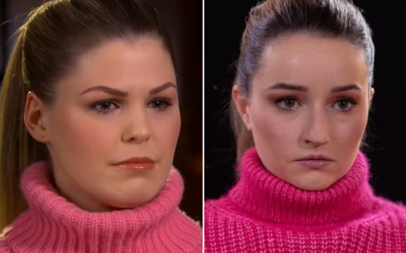 Belle Gibson (left) and her Netflix counterpart, played by US actor Kaitlyn Dever.