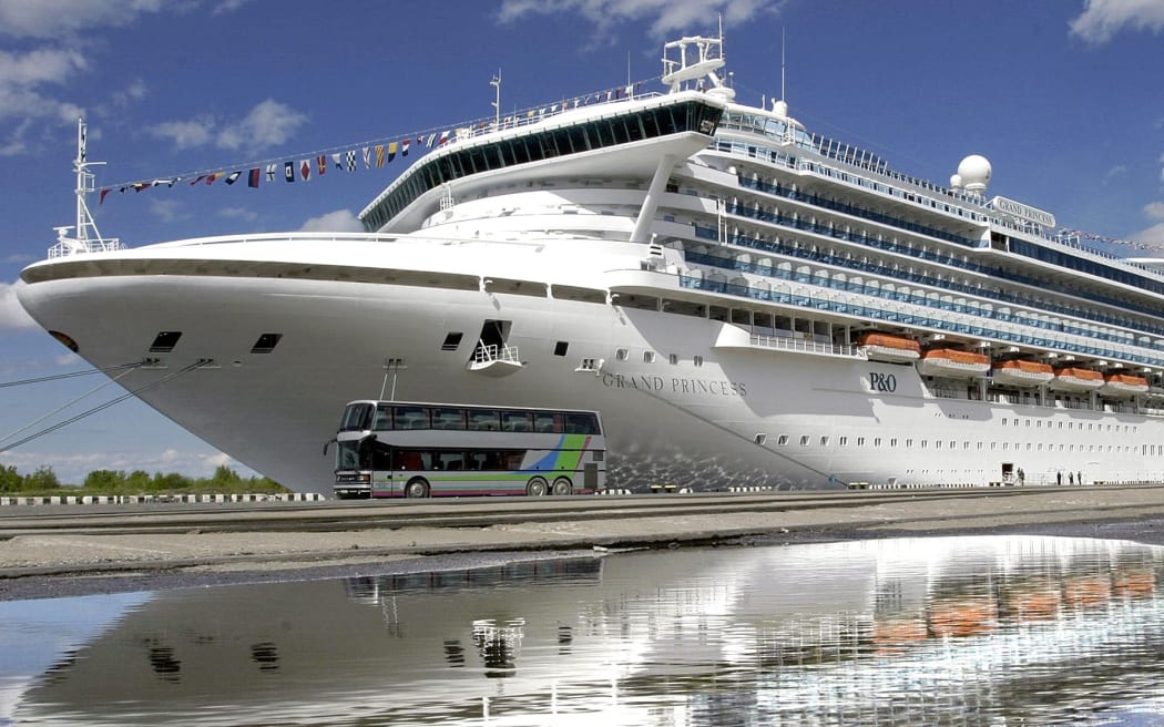 One of the biggest world cruise liners in the world, P&O's "Grand Princess" stays on dock in St Petersburg port, 24 May 2004. Grand Princess, built in Italy for US$450 million, is the biggest cruise ship which ever visited Russia.