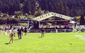 Gumboot throwing in action.
