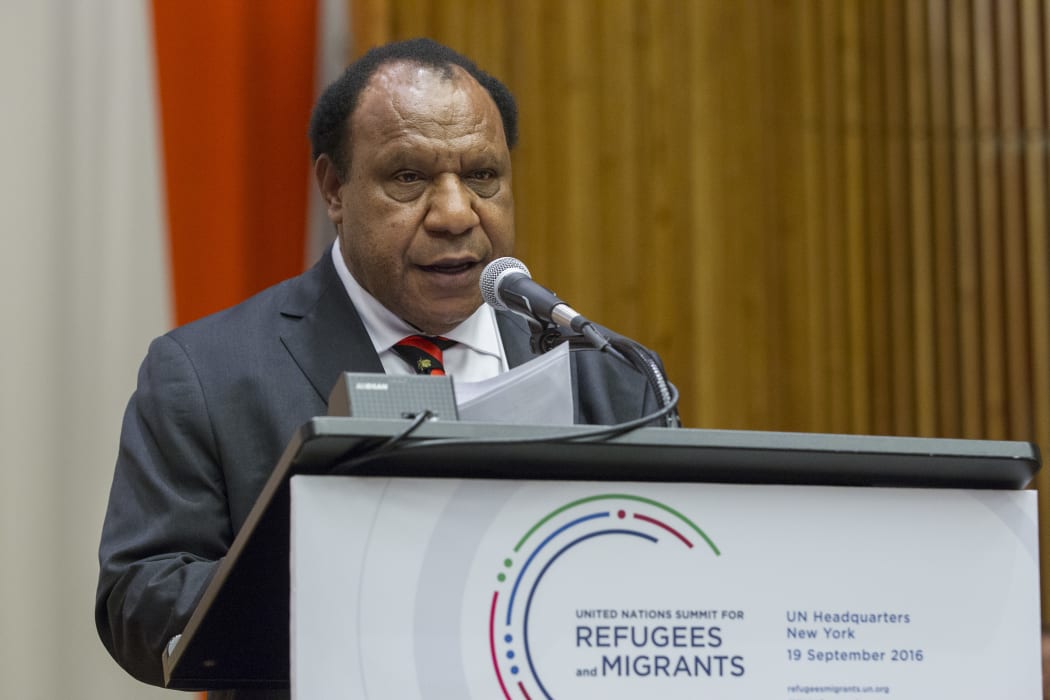 Rimbink Pato, Minister for Foreign Affairs of Papua New Guinea of the Independent State of Papua New Guinea, addresses the United Nations high-level summit on large movements of refugees and migrants.  Sep 2016