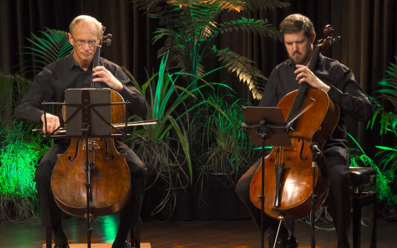 Rolf Gjelsten and Andrew Joyce performing at the Aotearoa New Zealand Arts Festival