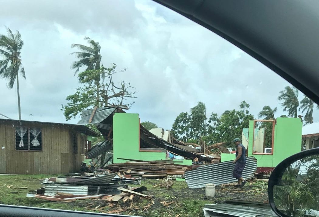 Damage from Cyclone Gita in American Samoa.