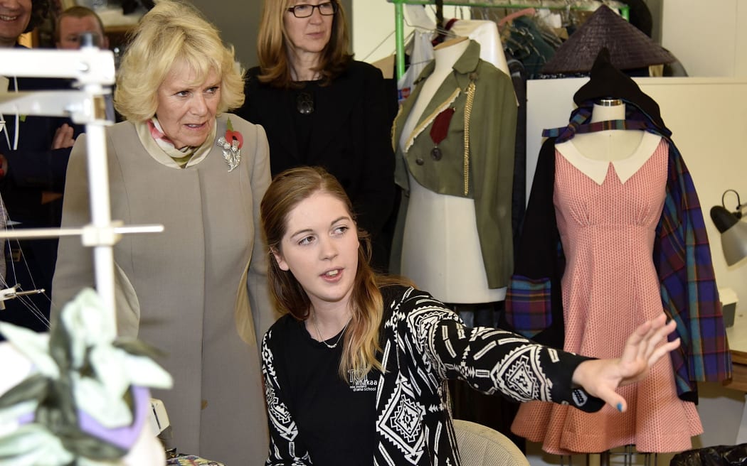 The Duchess of Cornwall at Te Whaea, the National Dance and Drama Centre in Wellington.