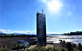 The climate change sculpture at Motueka estuary.