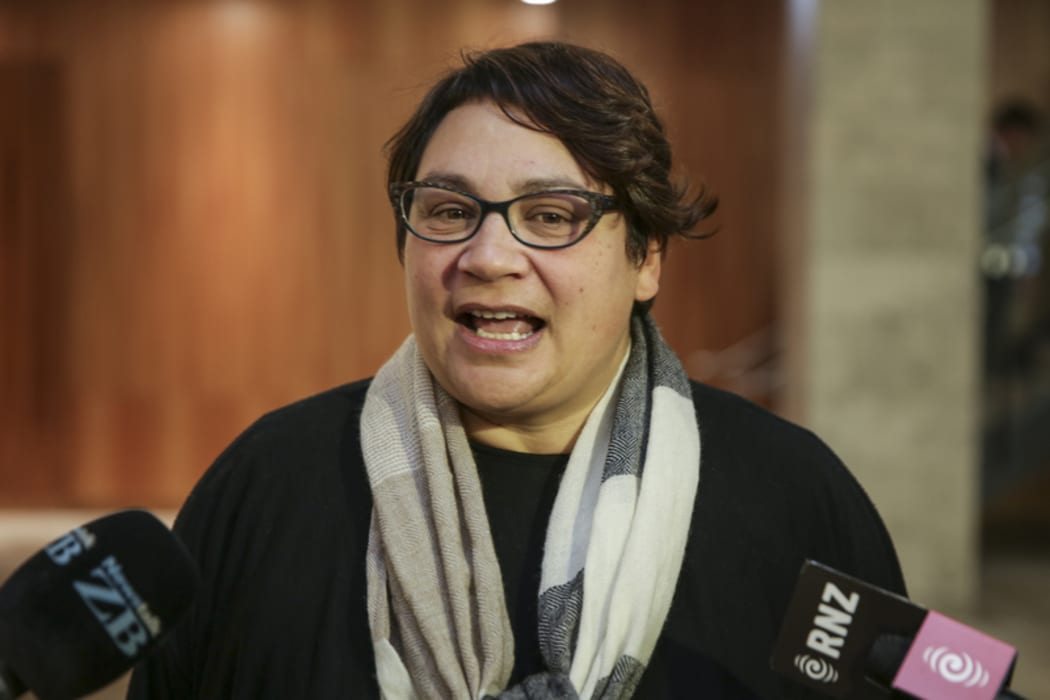 Metiria Turei leaves a meeting with investigators at the Social Development Ministry regarding her benefit history.