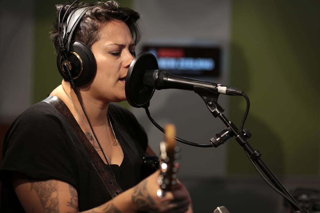 Anika Moa performing live at RNZ