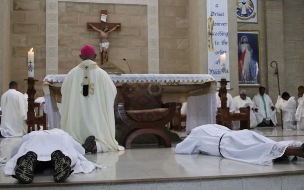 A mass to celebrate the ordination of priests.