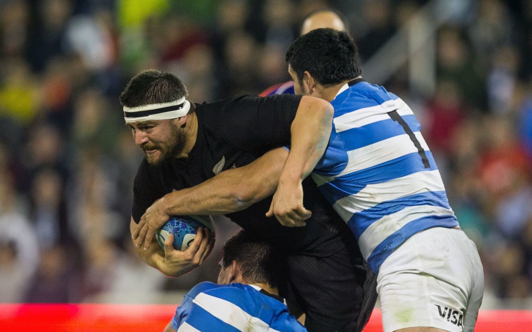 Dane Coles playing against Argentina.