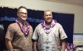 The newly elected governor and lieutenant governor of American Samoa Lemanu Palepoi Sialega Mauga (Right) and Talauega Eleasalo Ale. 4 November 2020