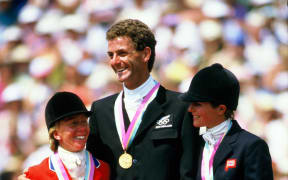 Mark Todd with Karen Stives (Silver) and Virginia Holgate-Leng (Bronze) Equestrian Individual - Los Angeles Olympic Games 1984.
