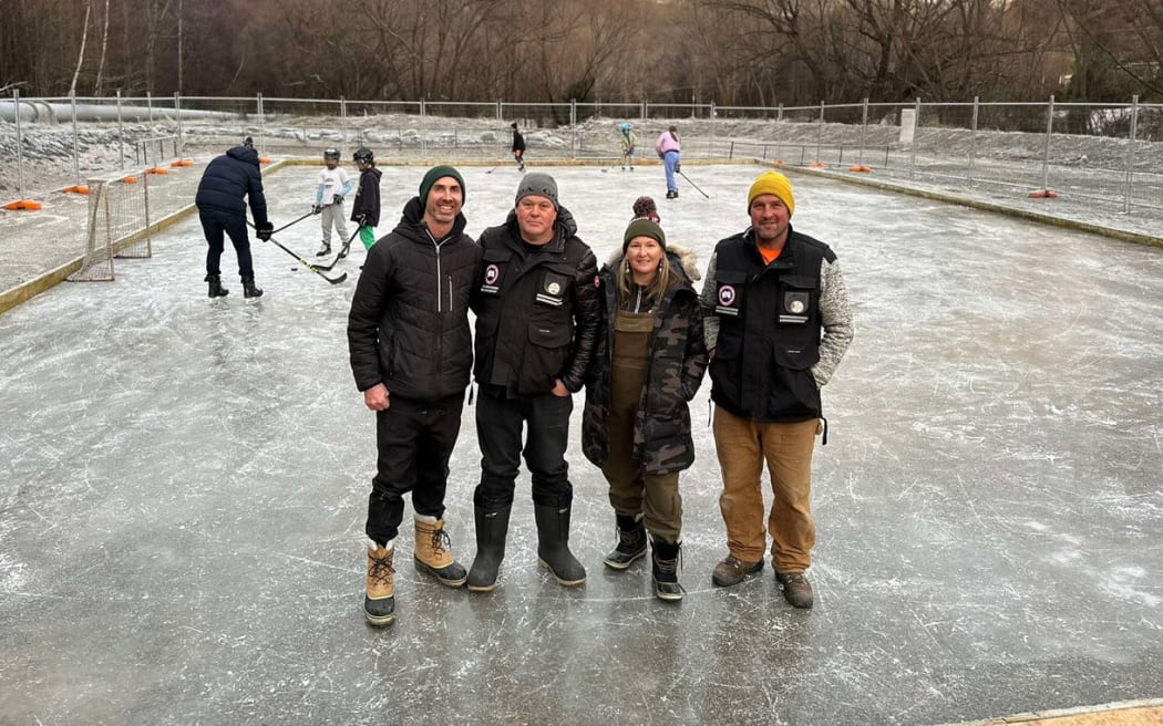 image of Bush Creek Ice volunteers, from left, Mike Thurston, Glen Wearing, Rebecca Dobson and James van Leeuwen.