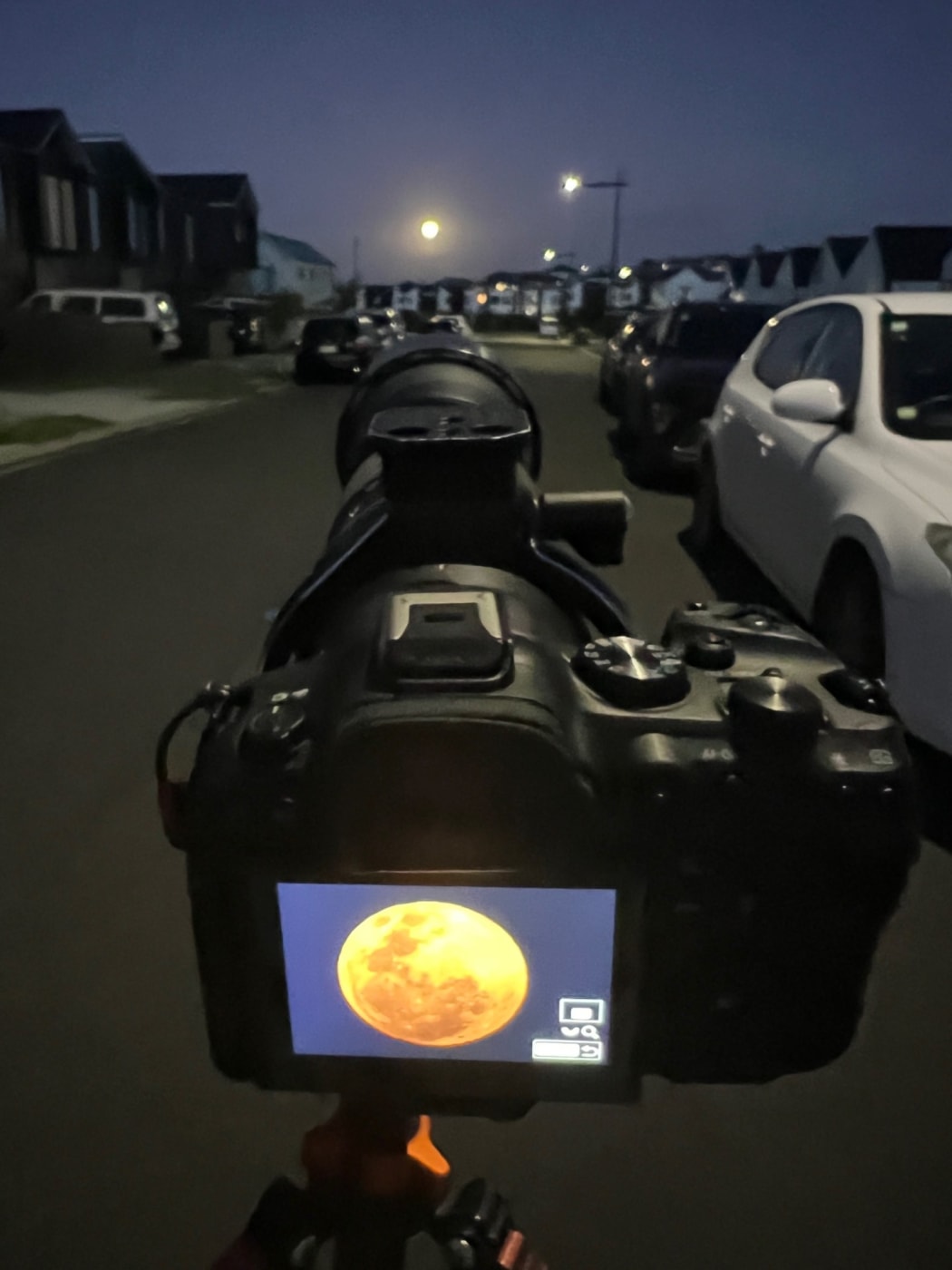 The supermoon caught on camera in Auckland's Red Beach.