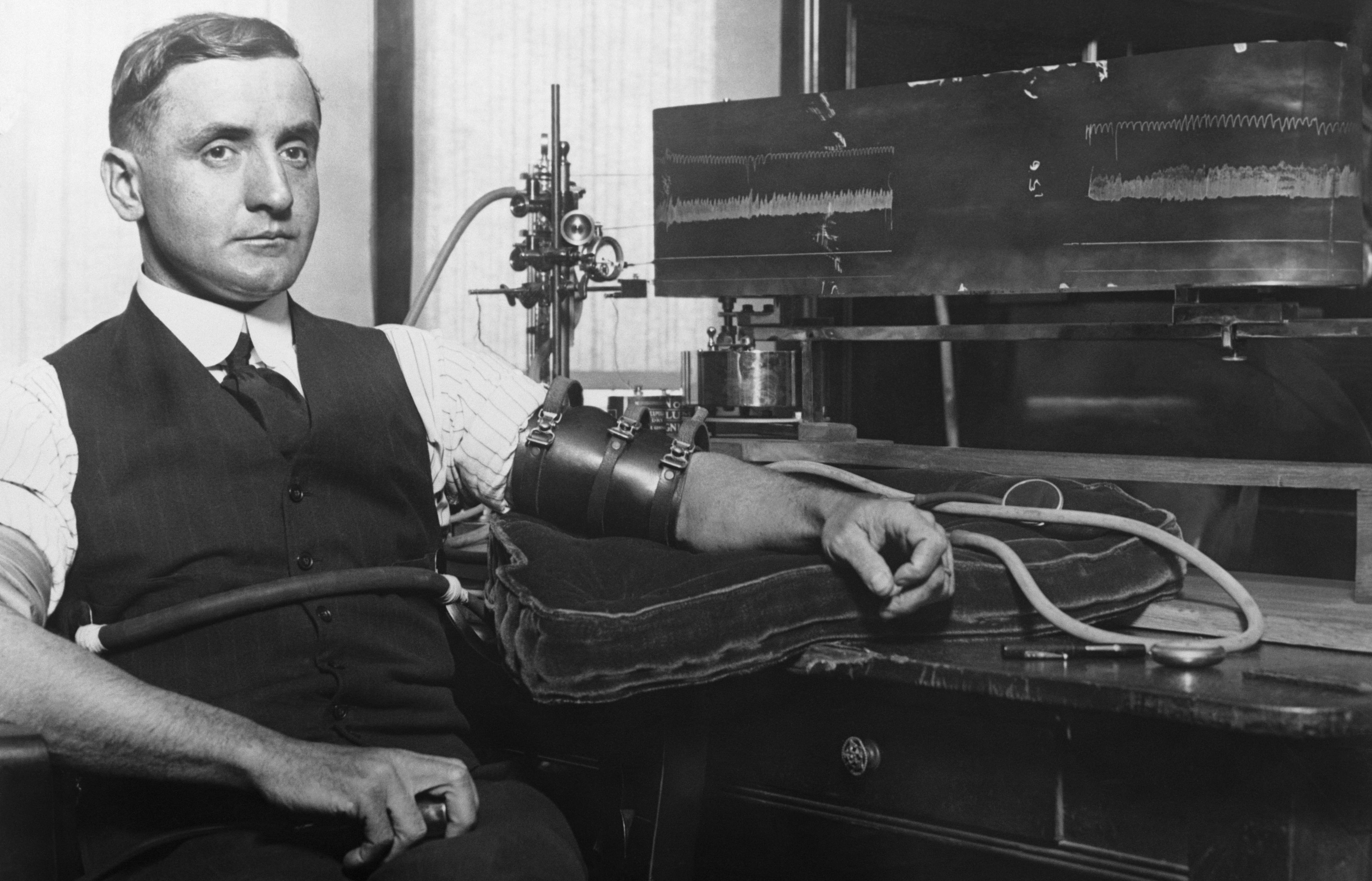 It was through the polygraph device that Henry Wilkens of San Francisco, was cleared of suspicion of the murder of his wife.