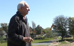 Lesley Griffiths on the site of a former neighbour's house.