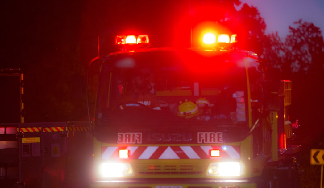 A fire truck entering the hills from Waimarama Rd.