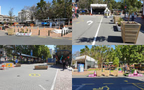 The Octagon in central Dunedin has been closed off to vehicles.