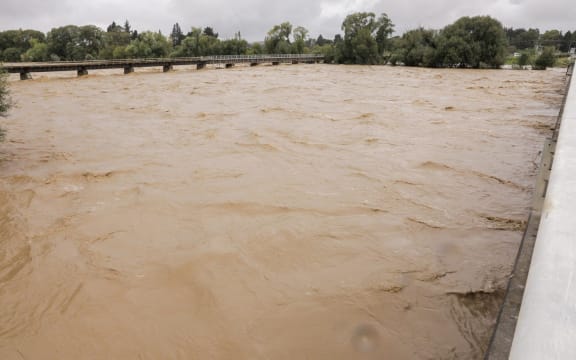 The Waipawa River in southern Hawke's Bay during Cyclone Gabrielle