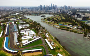 Track preparations ahead of the Australian Formula One Grand Prix at the Albert Park Street Circuit.