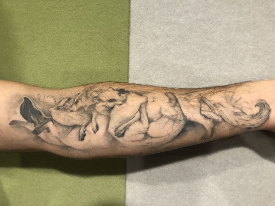 Dr Andrew Veale's stoat tattoo