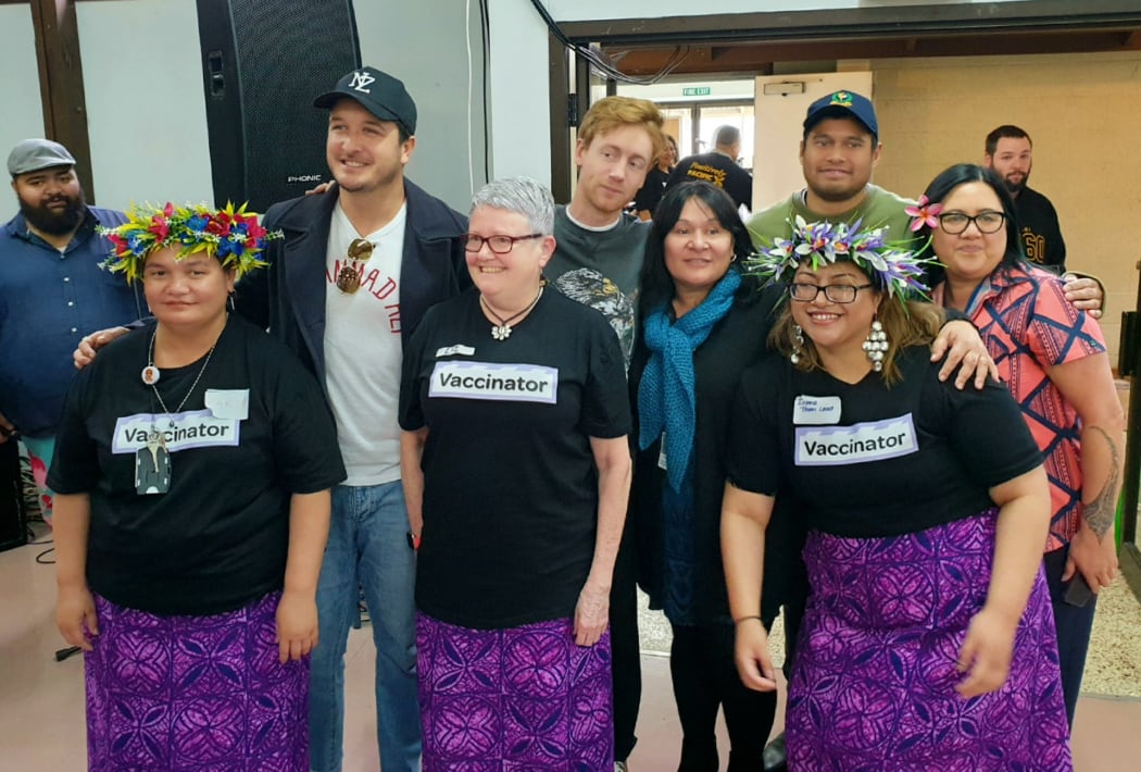 Six60 turned up to surprise vaccinators and the public