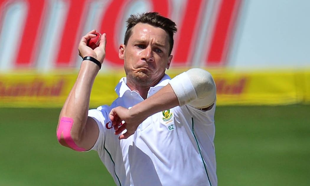 The South Africa fast bowler Dale Steyn in action.