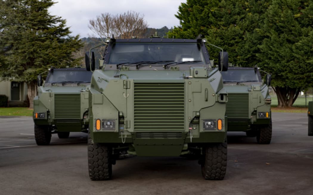 NZ Army Bushmaster 5.5 armoured vehicles.