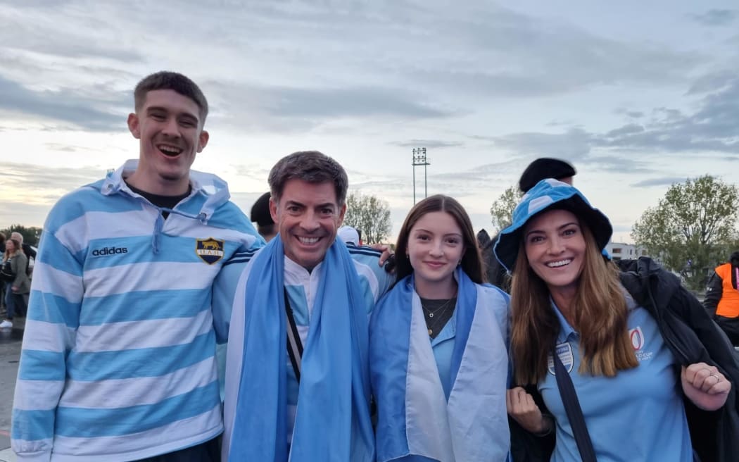 Fans at the Rugby World Cup 2023 in France ahead of the All Blacks vs Argentina game on 21 October.