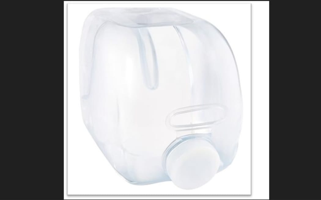 The pictured 10 litre container, whilst not the exact one, is similar in size and appearance to what Police have discovered at the scene.