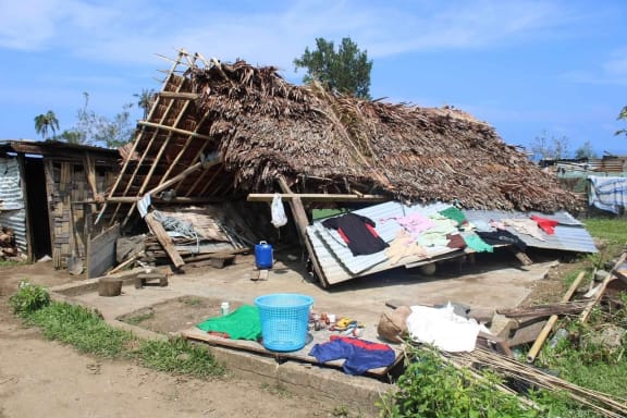 Damages to South Pentecost villages in the aftermath of Cyclone Lola.