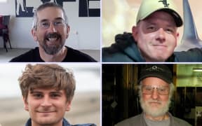 From top left clockwise, Dave Young, Daniel Miller, Daniel Newth, and Dave Lennard - the four who died in flood waters and slips in Auckland and Waikato in January 2023.