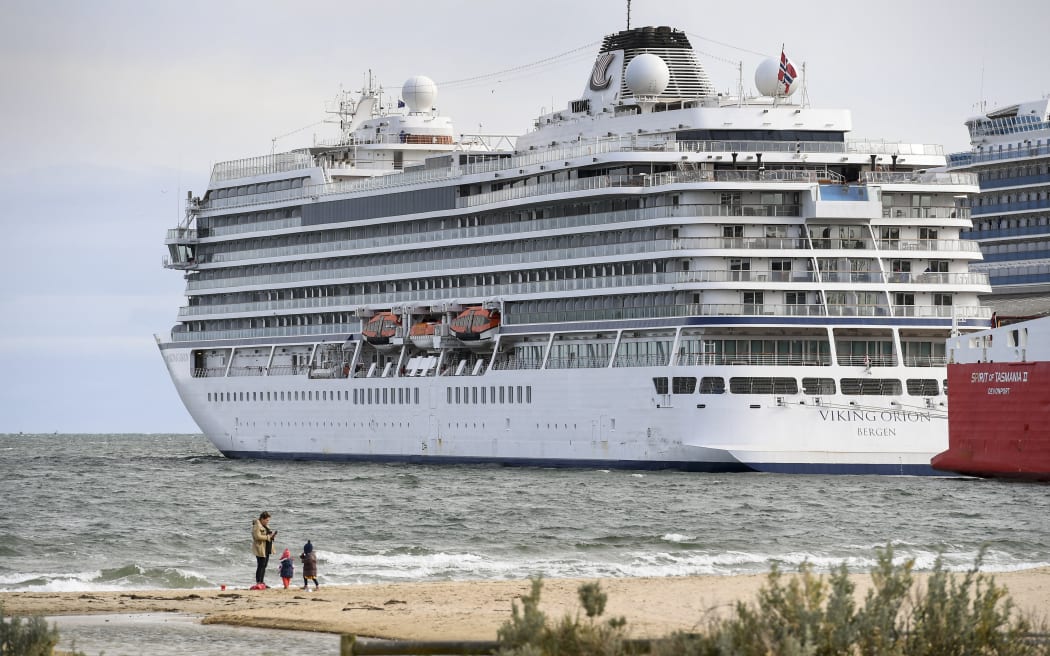 The cruise liner Viking Orion in 2020, moored at Station Pier in Melbourne.