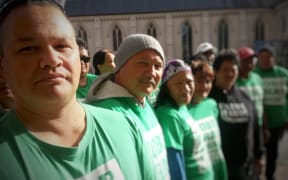 Affco workers made the journey from Wairoa to Auckland for the hearing.