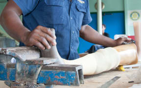 Prosthetic limbs being manufactured in the Port Moresby General Hospital compound