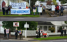 Anti-abortion and pro-choice protests in Thames