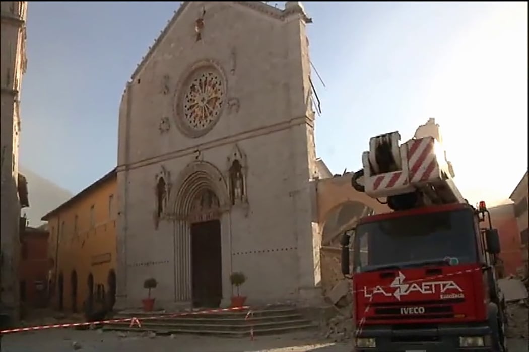 Norcia's ancient Basilica of St. Benedict collapsed.