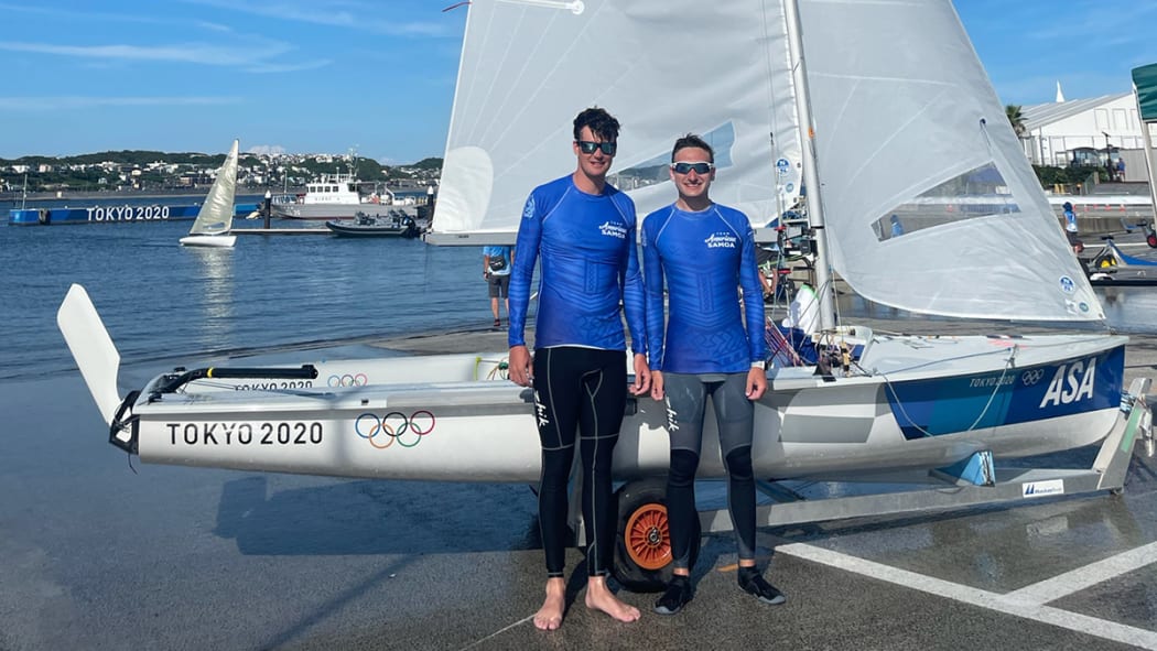 American Samoa sailing duo Adrian Hoesche and Tyler Paige