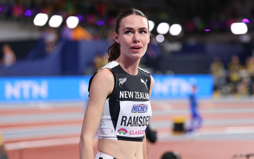 Maia Ramsden from New Zealand competing in the 1500 meters event at the 2024 World Indoor Athletics Championships, 2024.