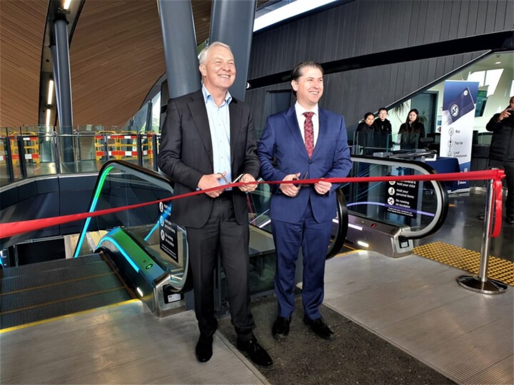 Auckland Mayor Phil Goff and Transport Minister Michael Wood open the Puhinui Interchange