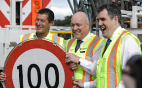 Prime Minister Christopher Luxon and Transport Minister Chris Bishop announce the start of speed limits going back up on January 29, 2025.