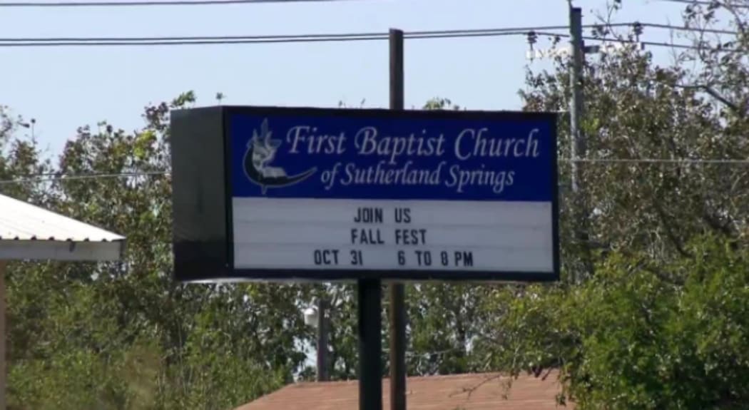 The church in Texas where at least 27 people have been killed.