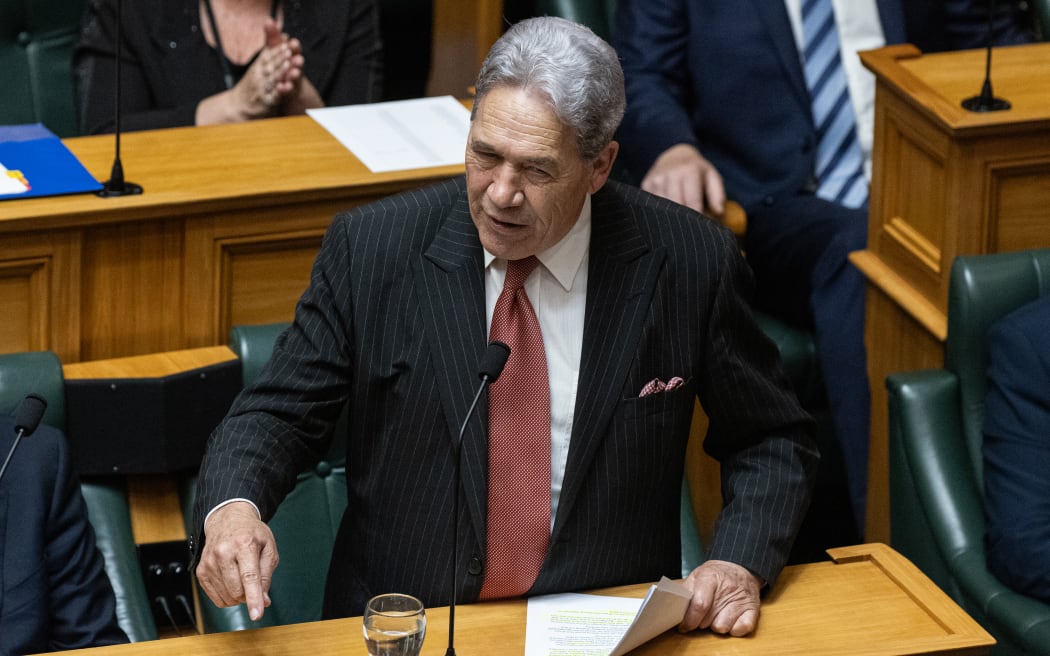 Winston Peters during the first debate of the 54th Parliament.