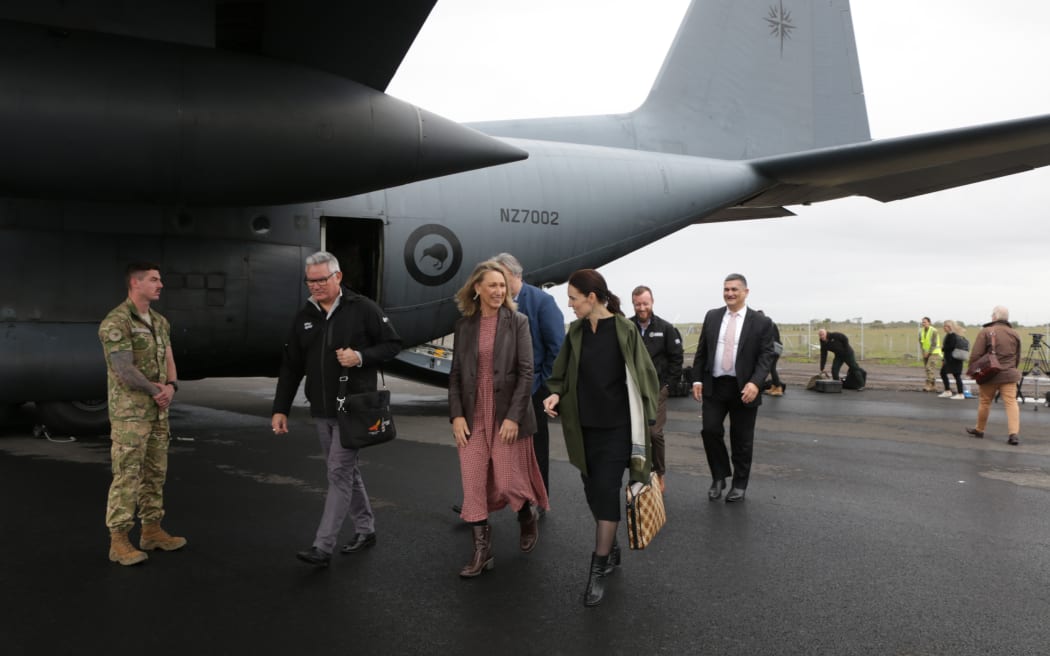 The Prime Minister Jacinda Ardern arrives on her first trip to the Chatham Islands