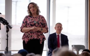 Prime Minister Chris Hipkins and education minister Jan Tinetti visit Ridgway School to make a pre-budget education announcement