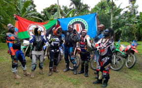 Some of the Bougainville Motorcross Club riders
