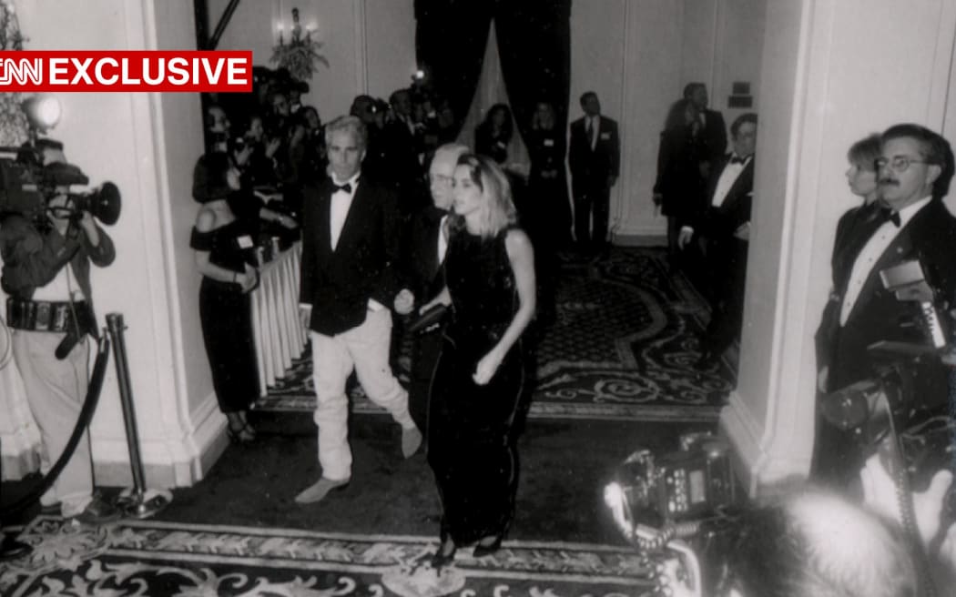 Jeffrey Epstein is seen at Donald Trump and Marla Maples wedding at the Plaza Hotel in New York in December 1993.