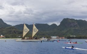 Paddlers, fishermen, sailors, surfers, and swimmers gathered at sea to protest against deep sea mining.