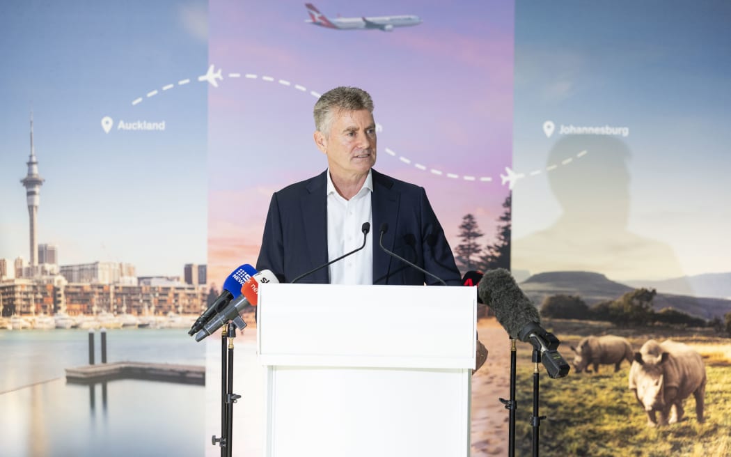 Cam Wallace speaking at Perth Airport