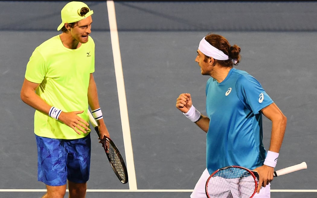 Marcus Daniell and Marcelo Demoliner during the ASB Classic